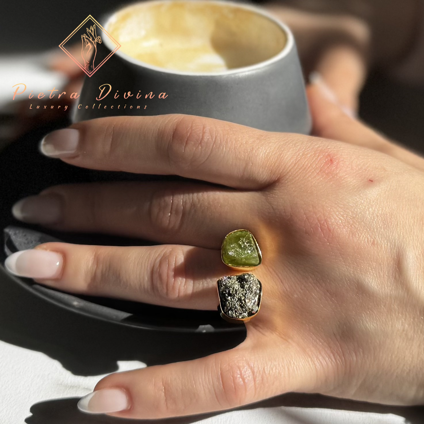 Δαχτυλίδι με Πυρίτη και Περίδοτο